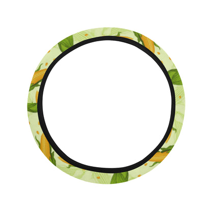 Agricultural Fresh Corn cob Print Pattern Steering Wheel Cover with Elastic Edge
