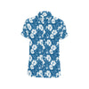 Hibiscus Pattern Print Design HB03 Men's Short Sleeve Button Up Shirt