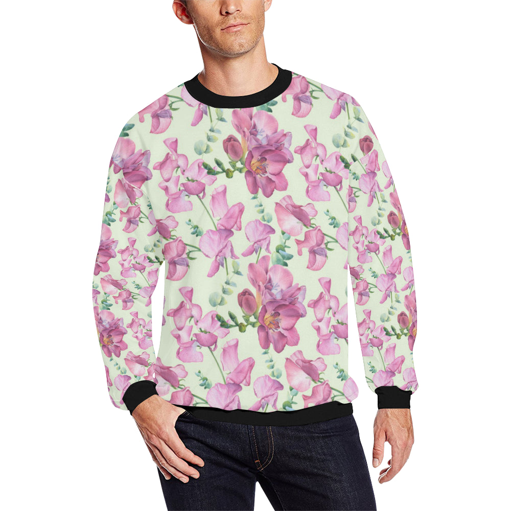 Peony Pattern Print Design PE011 Men Long Sleeve Sweatshirt