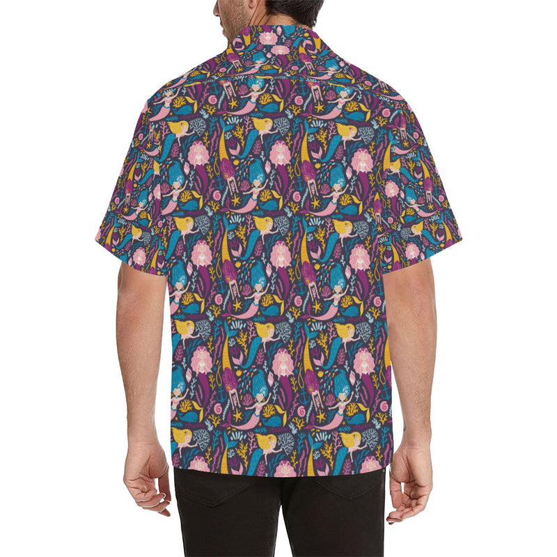 Mermaid Pattern Print Design 08 Men's Hawaiian Shirt