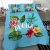 Aloha Hawaiian Flower Cyan Bedding Set