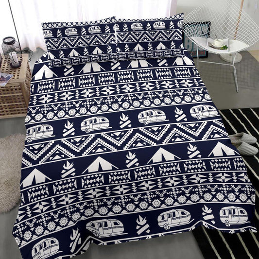 Camping Camper Tent Aztec Bedding Set