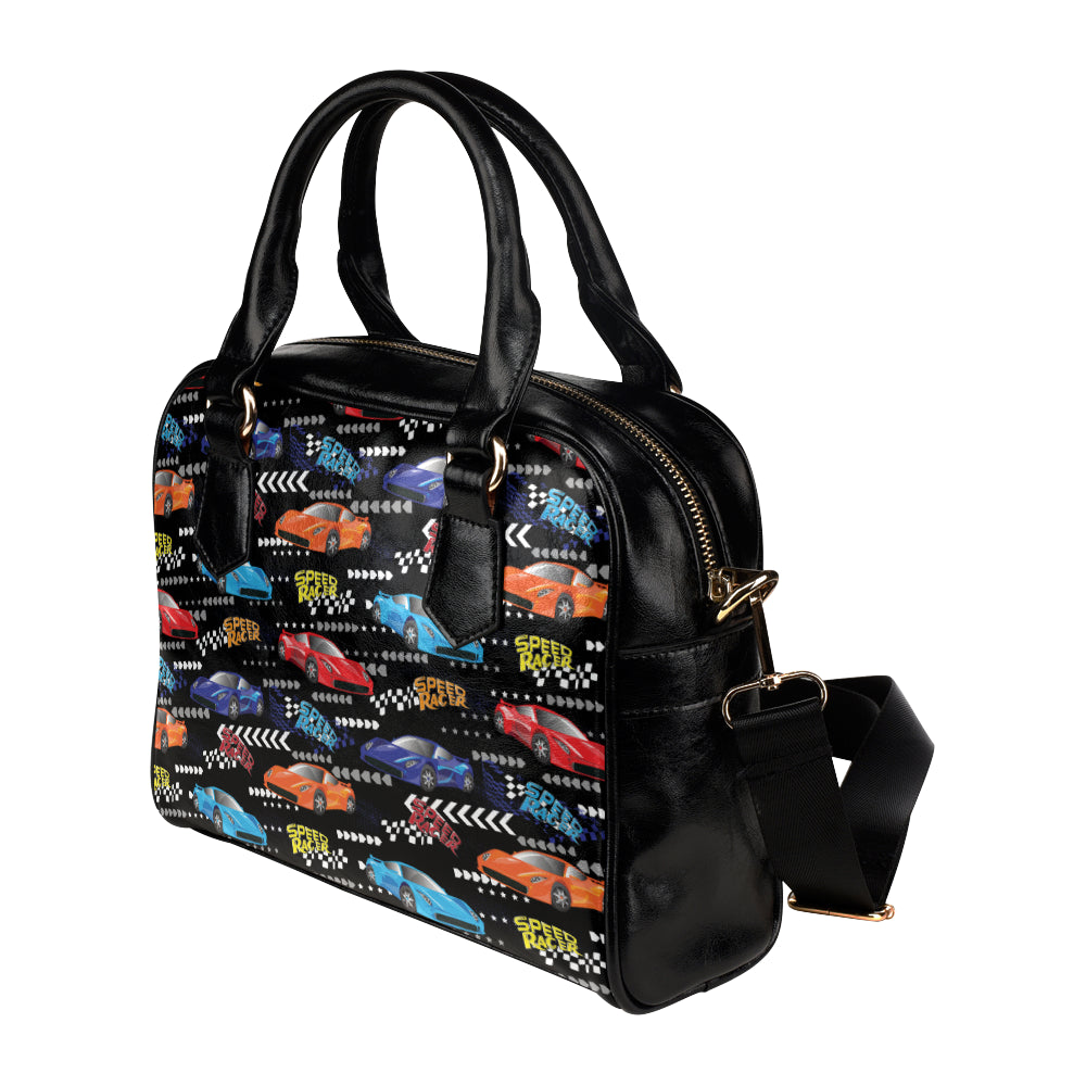 Racing Pattern Print Design A05 Shoulder Handbag