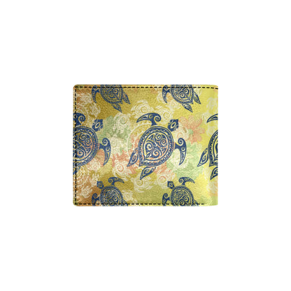 Hawaiian Turtle Tribal Design Print Men's ID Card Wallet