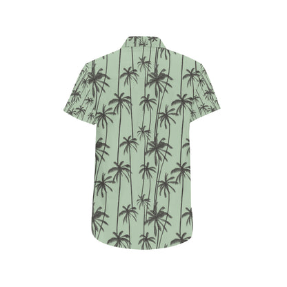 Palm Tree Pattern Print Design A04 Men's Short Sleeve Button Up Shirt