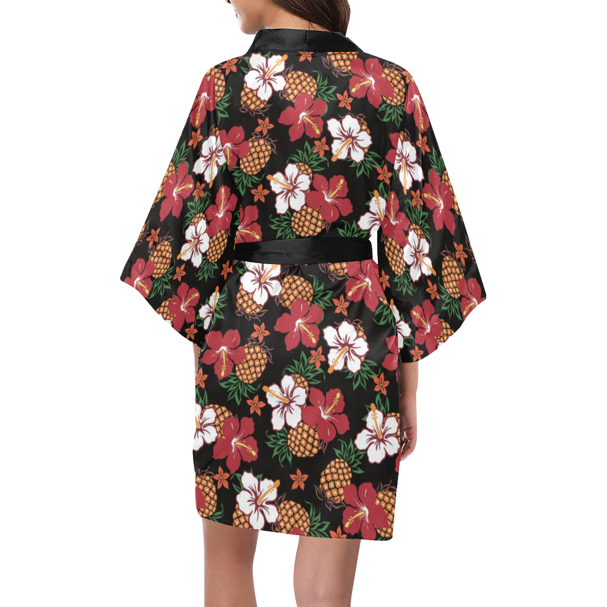 Hawaiian Themed Pattern Print Design H013 Women Kimono Robe