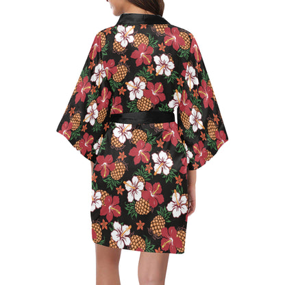 Hawaiian Themed Pattern Print Design H013 Women Kimono Robe