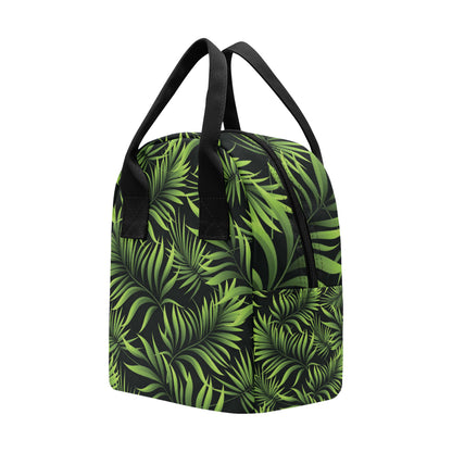 Palm Leaves Pattern Print Design PL07 Insulated Lunch Bag