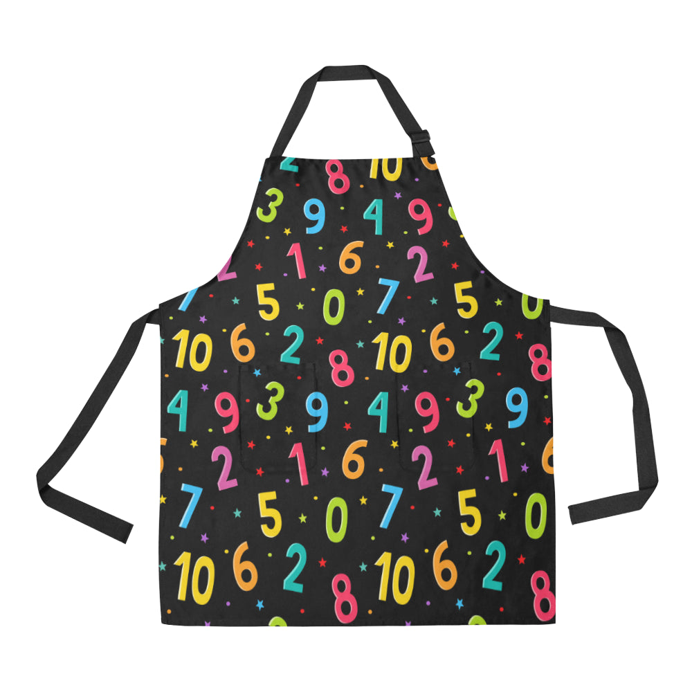 Number Pattern Print Design A04 Apron with Pocket