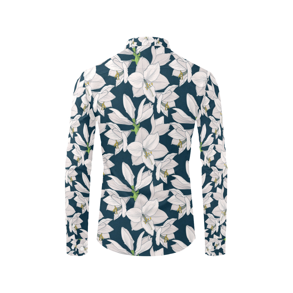 Amaryllis Pattern Print Design 01 Men's Long Sleeve Shirt