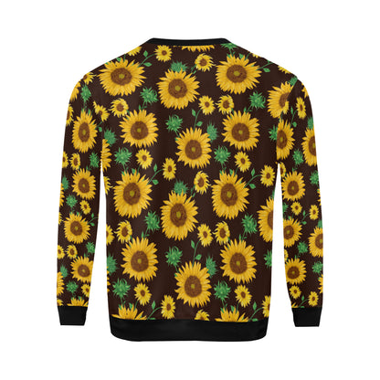 Sunflower Pattern Print Design SF01 Men Long Sleeve Sweatshirt
