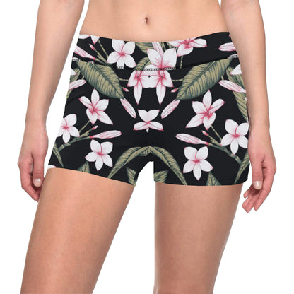 Plumeria Pattern Print Design PM021 Yoga Shorts