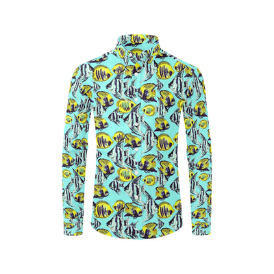 Angelfish Pattern Print Design 02 Men's Long Sleeve Shirt