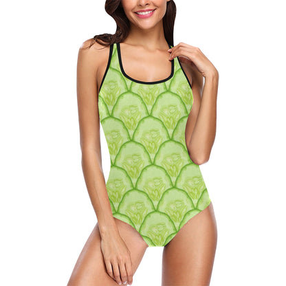 Cucumber Pattern Print Design CC04 Women Swimsuit