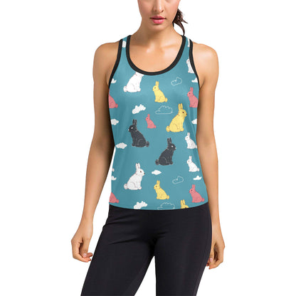 Rabbit Pattern Print Design RB014 Women's Racerback Tank Top