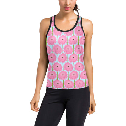 Gerberas Pattern Print Design GB01 Women's Racerback Tank Top