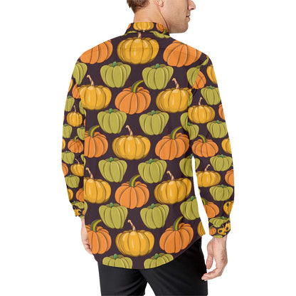 Pumpkin Pattern Print Design A01 Men's Long Sleeve Shirt