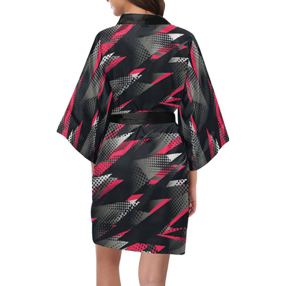 Racing Style Pattern Print Design A04 Women's Short Kimono