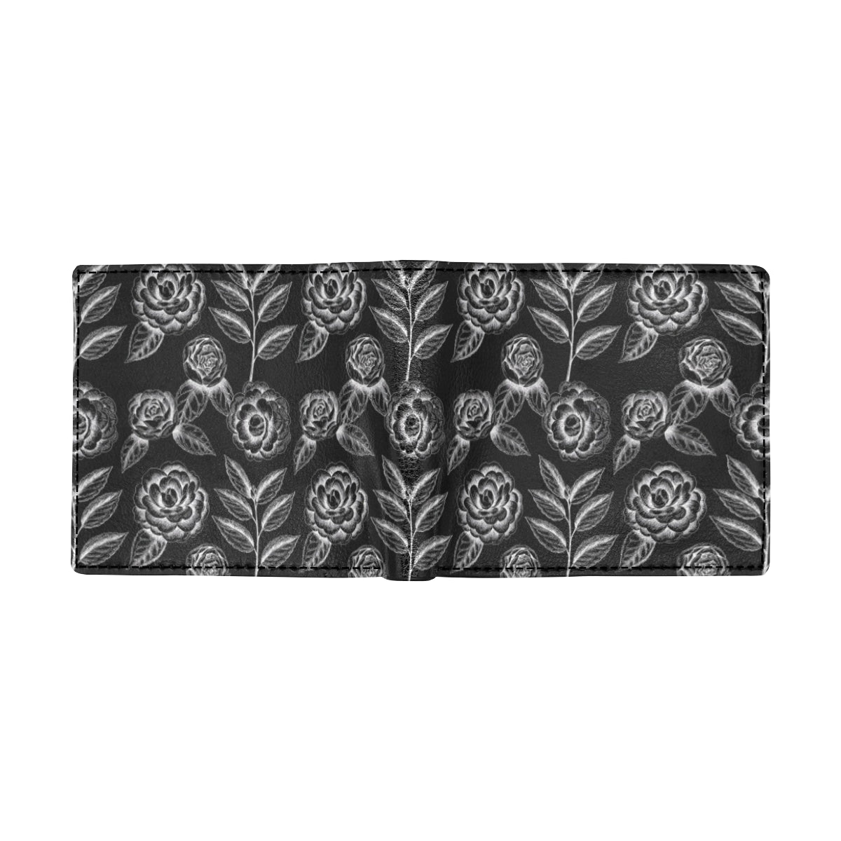 Camellia Pattern Print Design 02 Men's ID Card Wallet