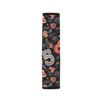 Number Pattern Print Design A03 Car Seat Belt Cover