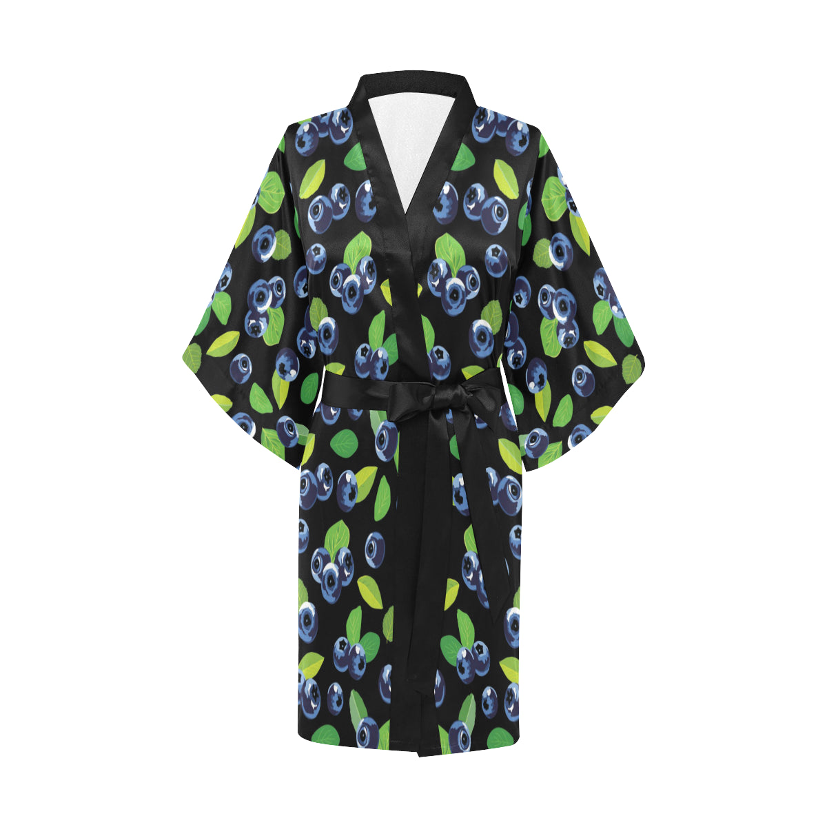 Blueberry Pattern Print Design BB03 Women's Short Kimono