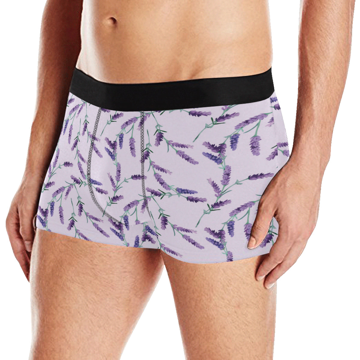 Lavender Pattern Print Design 02 Men's Boxer Briefs