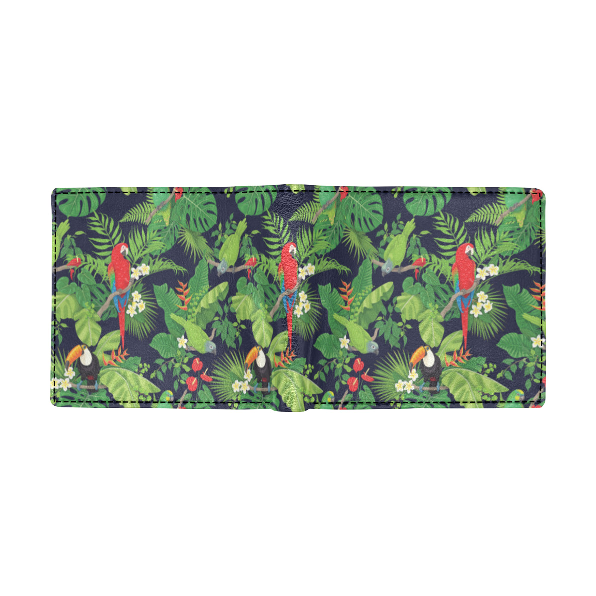 Rainforest Parrot Pattern Print Design A03 Men's ID Card Wallet