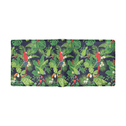 Rainforest Parrot Pattern Print Design A03 Men's ID Card Wallet