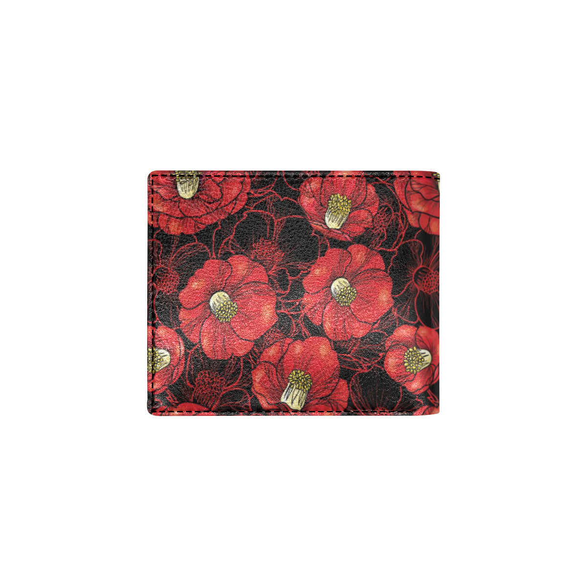 Camellia Pattern Print Design CM06 Men's ID Card Wallet