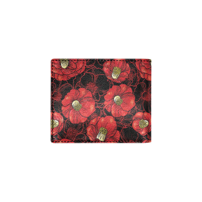 Camellia Pattern Print Design CM06 Men's ID Card Wallet