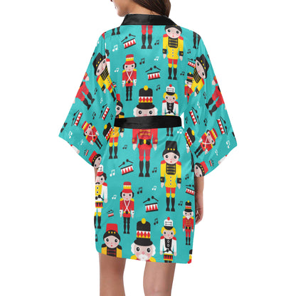 Nutcracker Pattern Print Design A03 Women's Short Kimono