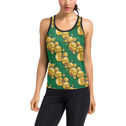 Bitcoin Pattern Print Design DO02 Women's Racerback Tank Top
