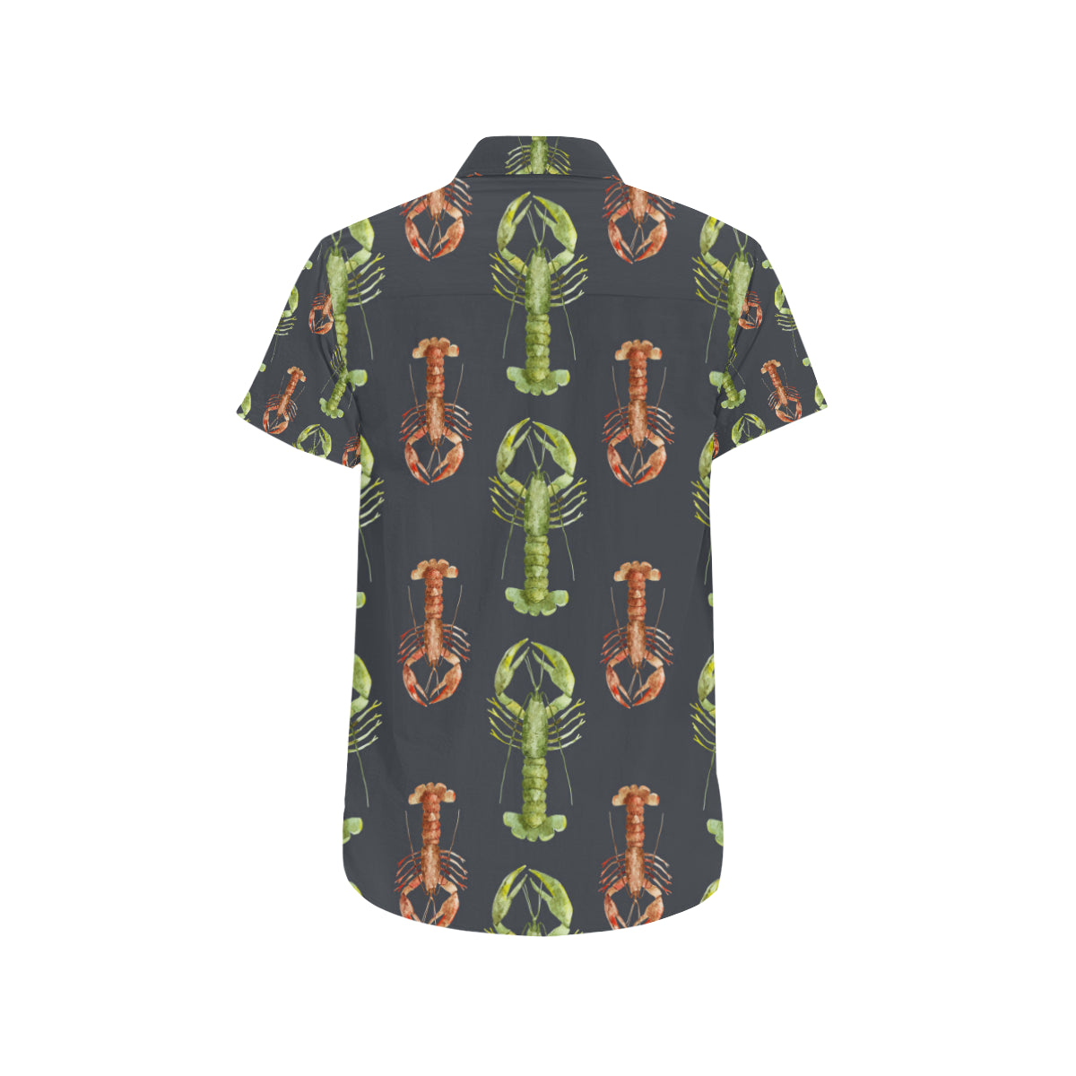 Lobster Pattern Print Design 01 Men's Short Sleeve Button Up Shirt