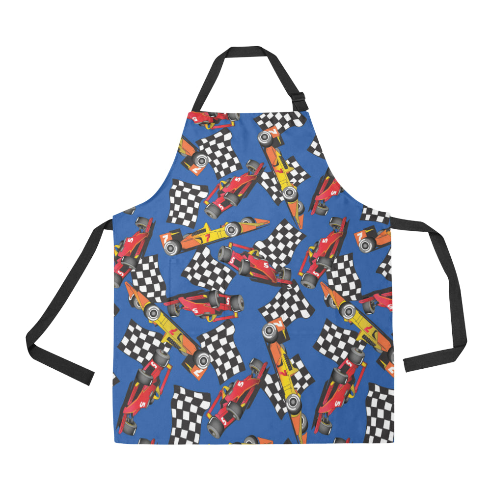 Racing Pattern Print Design A01 Apron with Pocket