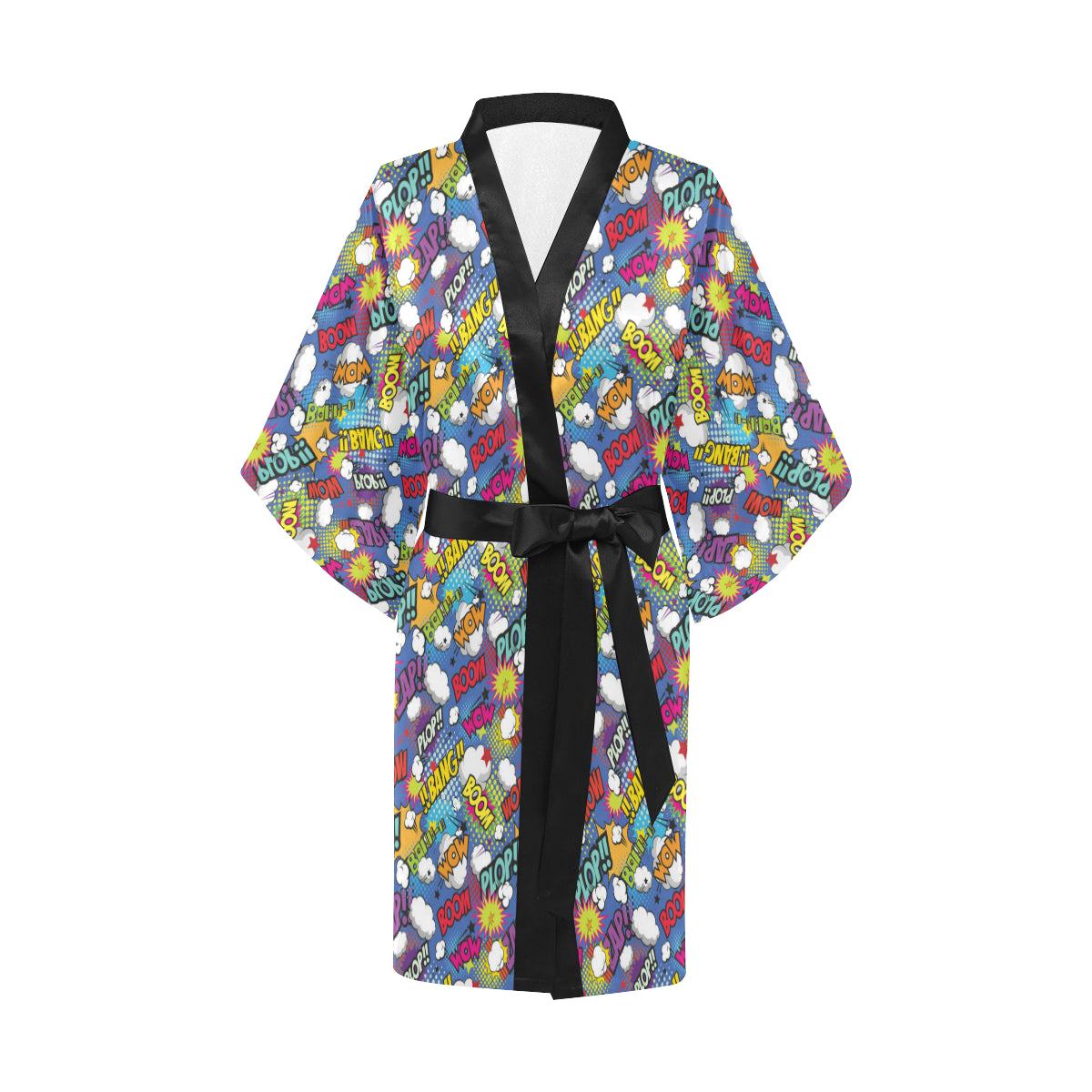 Comic Book Pattern Print Design 02 Women's Short Kimono
