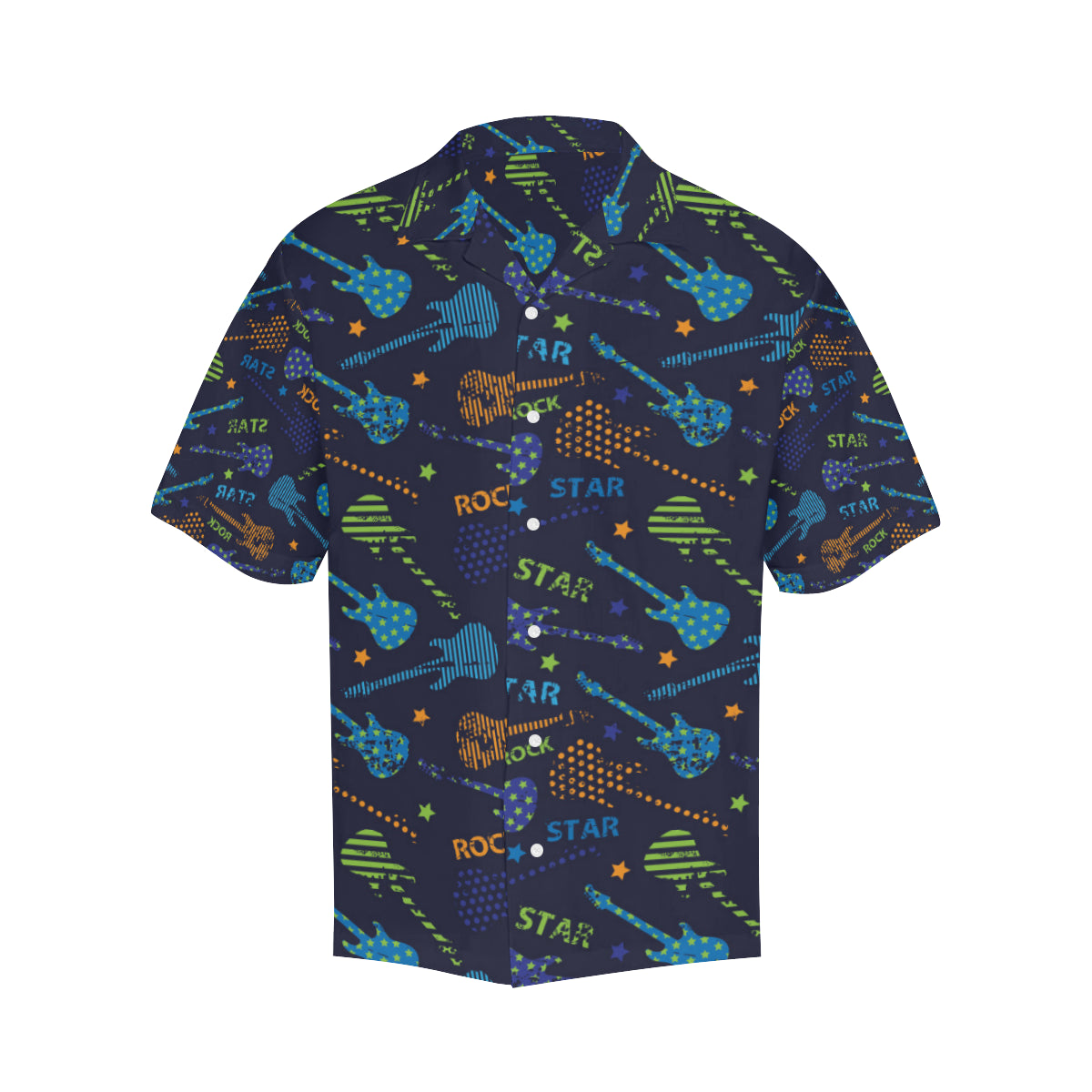 Rock and Roll Pattern Print Design A04 Men's Hawaiian Shirt