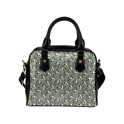 Boston Terrier Pattern Print Design 05 Shoulder Handbag