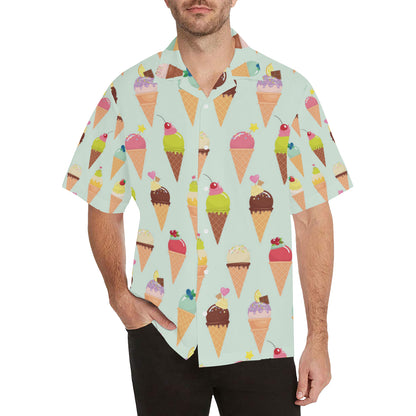 Ice Cream Pattern Print Design 03 Men's Hawaiian Shirt