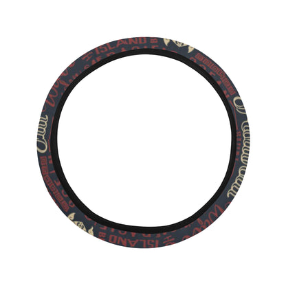 Hawaiian Themed Pattern Print Design H017 Steering Wheel Cover with Elastic Edge