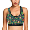 Hedgehog Cactus Pattern Print Design 04 Sports Bra