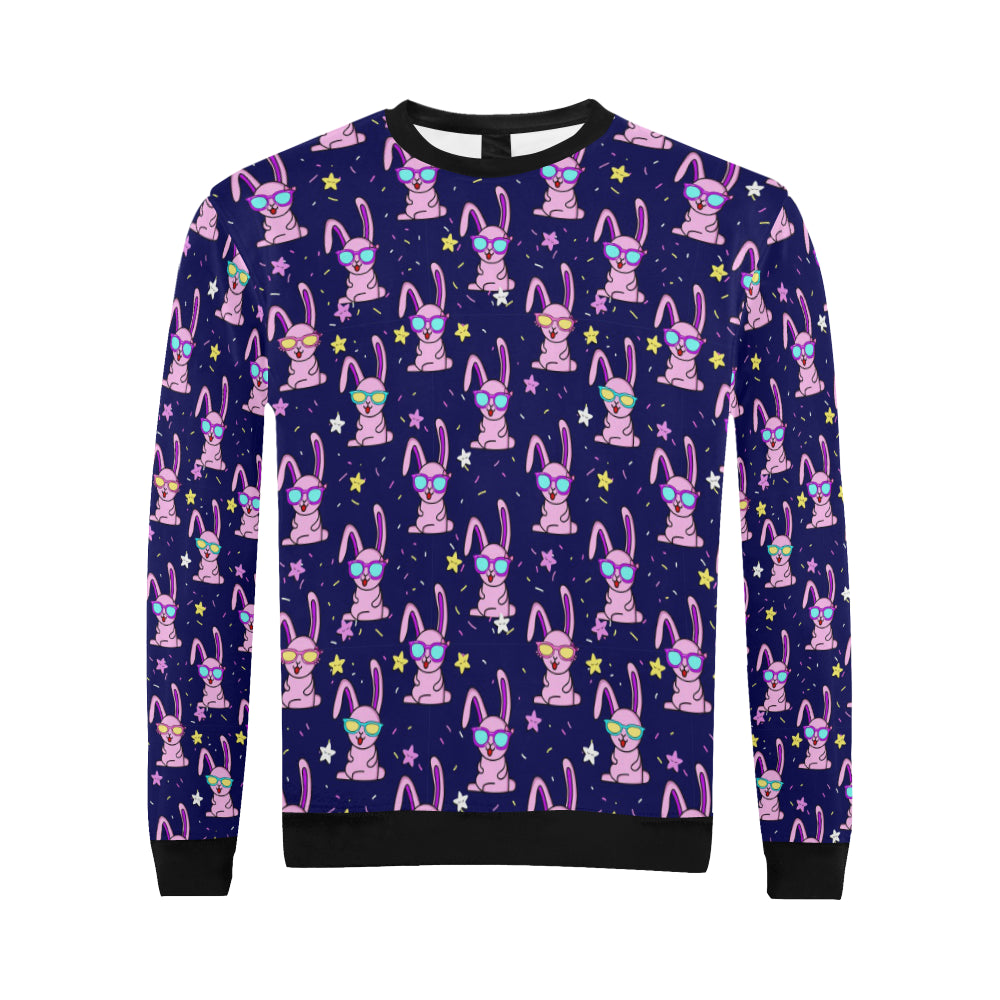 Rabbit Baby Pattern Print Design RB015 Men Long Sleeve Sweatshirt