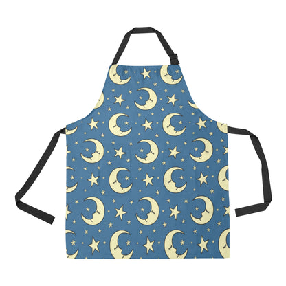 Moon Night Pattern Print Design 03 Apron with Pocket