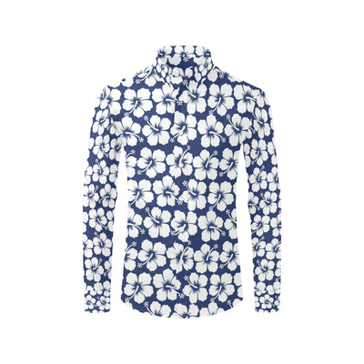 Hibiscus Pattern Print Design HB013 Men's Long Sleeve Shirt