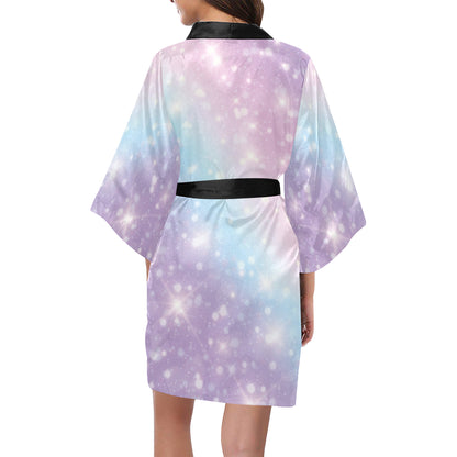Cosmic Pastel Pattern Print Design 02 Women's Short Kimono