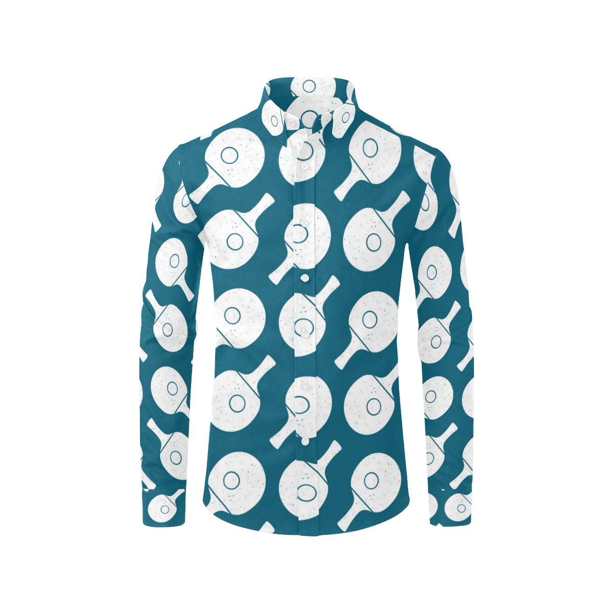 Ping Pong Pattern Print Design A02 Men's Long Sleeve Shirt