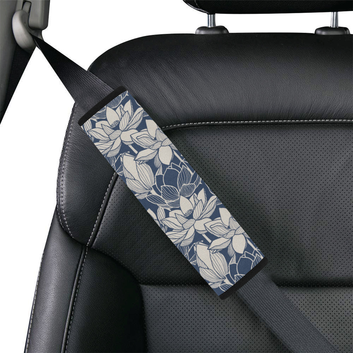 Water Lily Pattern Print Design WL04 Car Seat Belt Cover