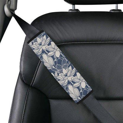 Water Lily Pattern Print Design WL04 Car Seat Belt Cover