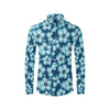 Blue Hibiscus Pattern Print Design HB011 Men's Long Sleeve Shirt