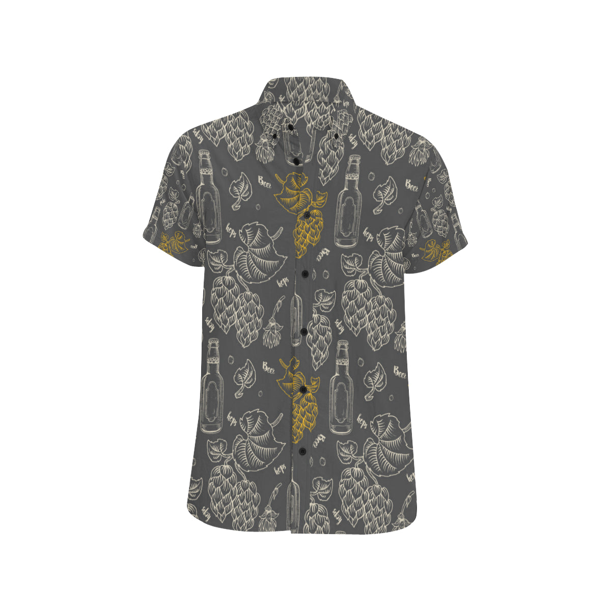 Hope Pattern Print Design 01 Men's Short Sleeve Button Up Shirt
