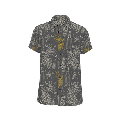 Hope Pattern Print Design 01 Men's Short Sleeve Button Up Shirt